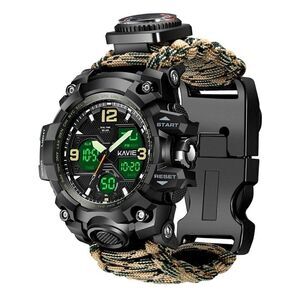 23-in-1 Survival Digital Watch Brown Camo